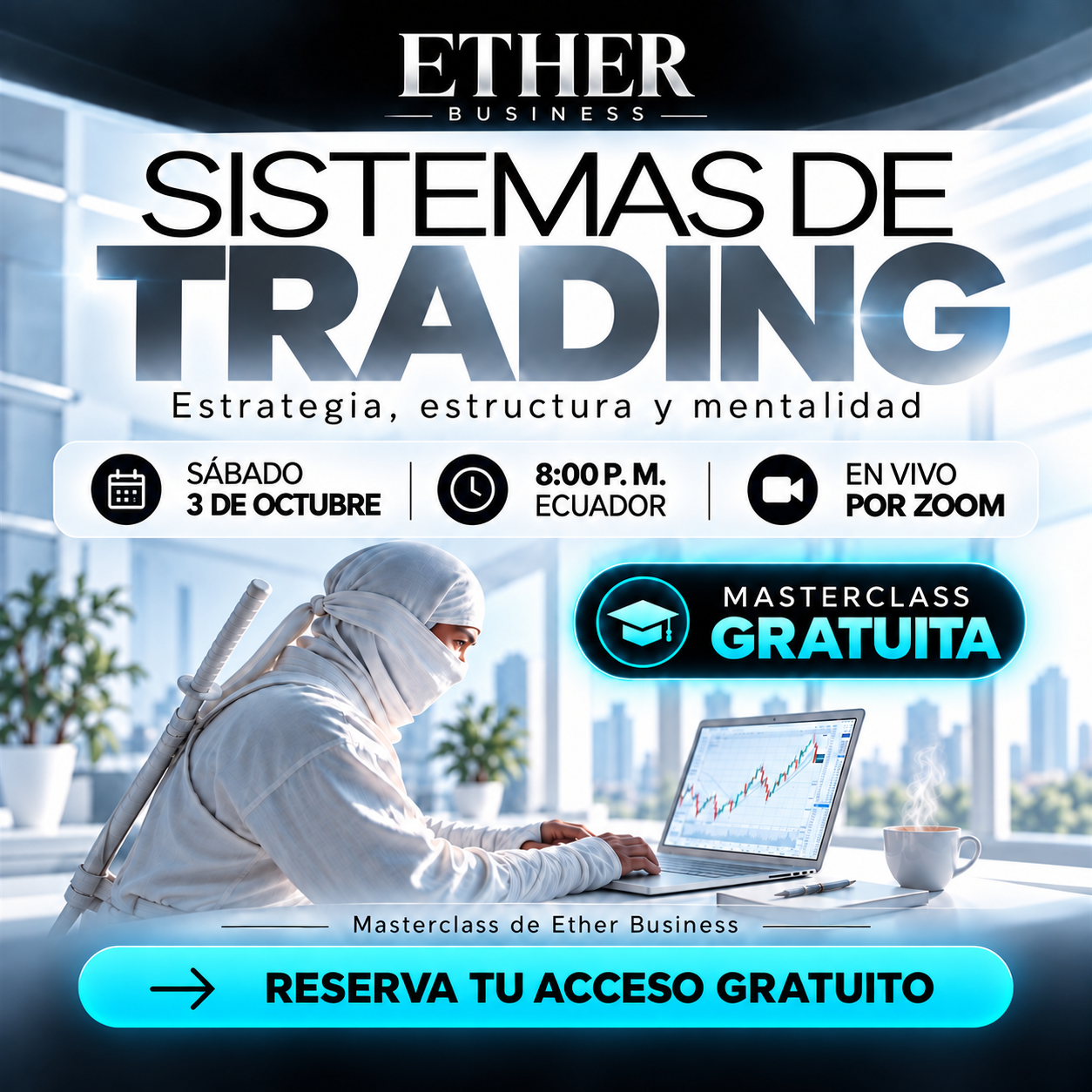 Sistemas de Trading. Estrategias, estructura y aplicación real. Sábado 3 de octubre, 8:00 p. m. Ecuador, en vivo vía Zoom.
